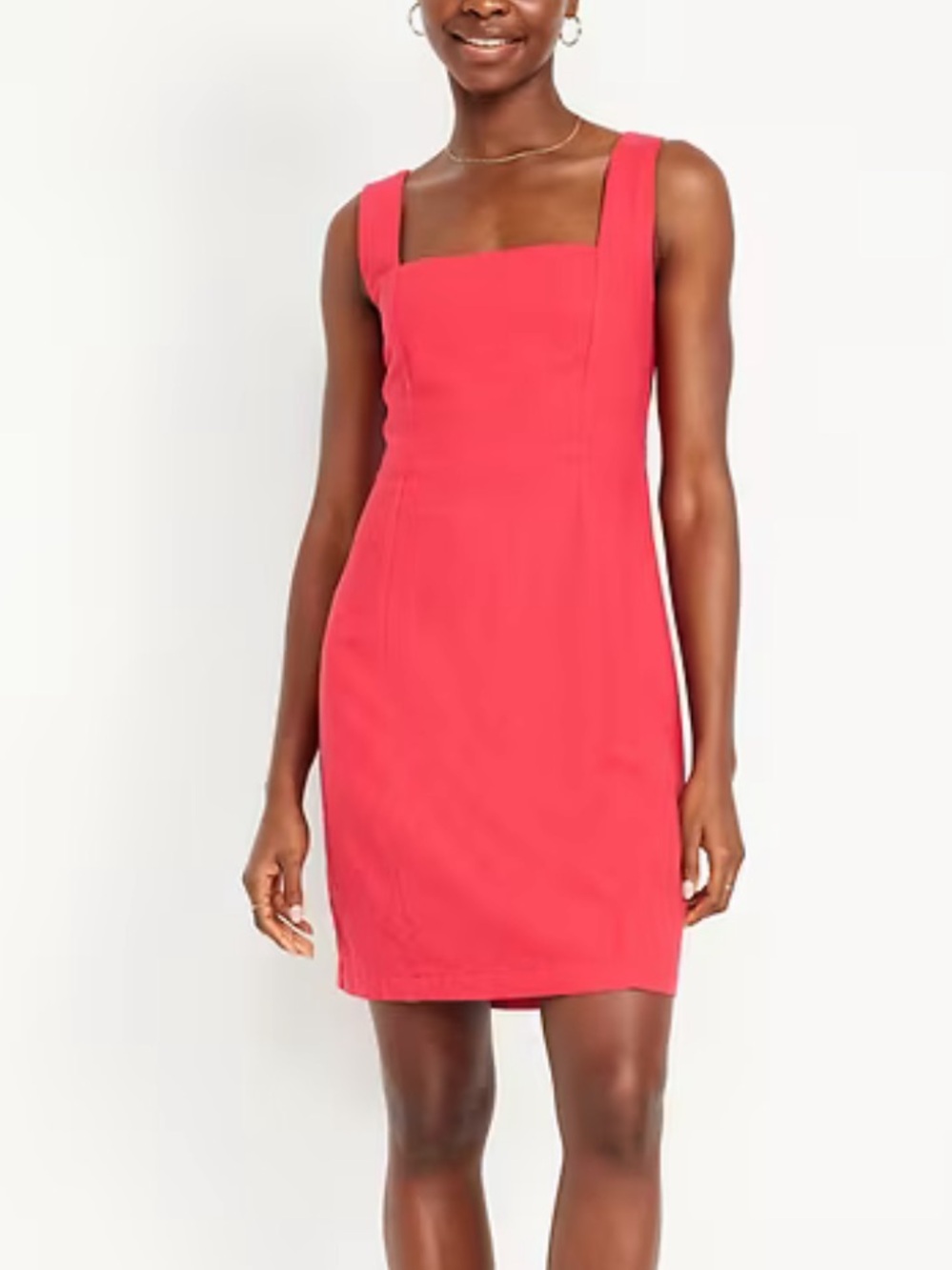 Old Navy Red Square-Neck Linen Dress